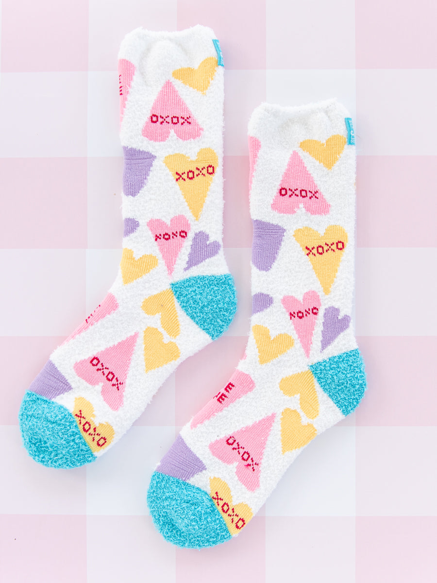 World's Softest Socks with Colorful Valentine Candy Hearts