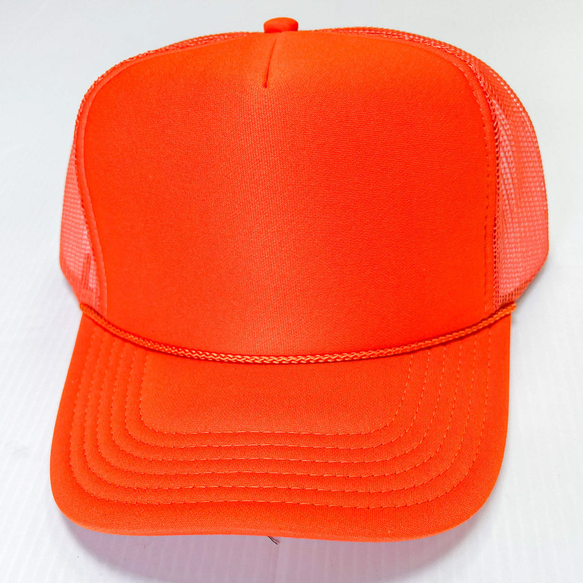 neon orange trucker hat