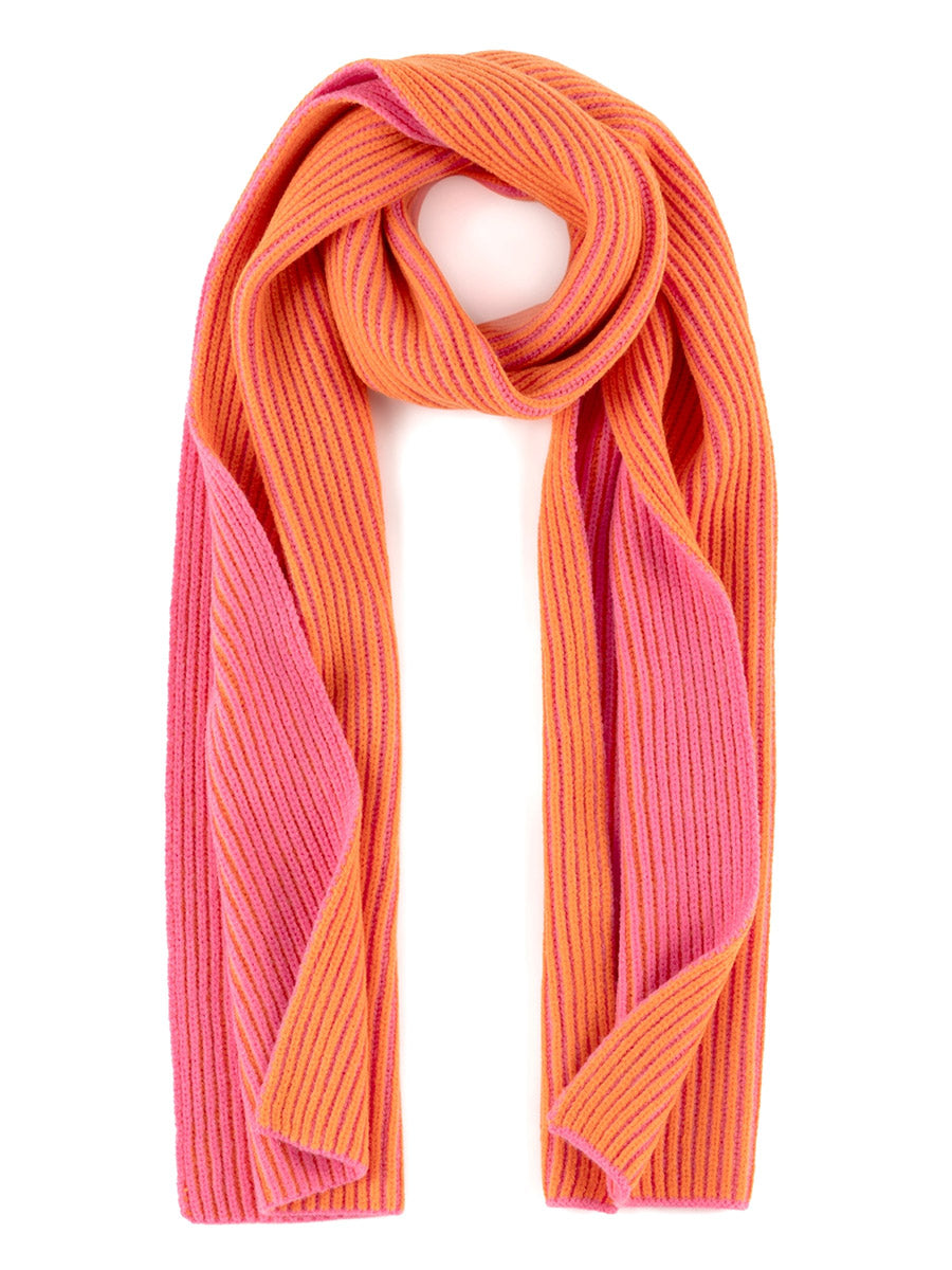 Orange and Pink Knit Scarf