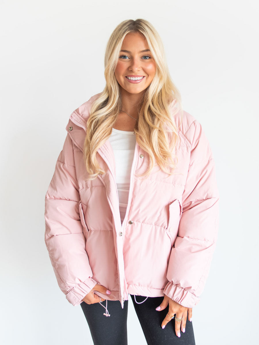 Pink Puffer Quilted Jacket