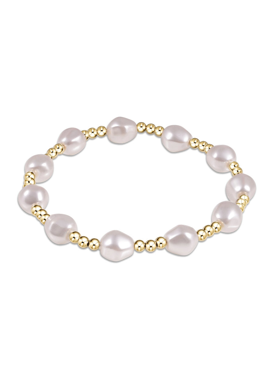 Gold and Pearl Bead Bracelet