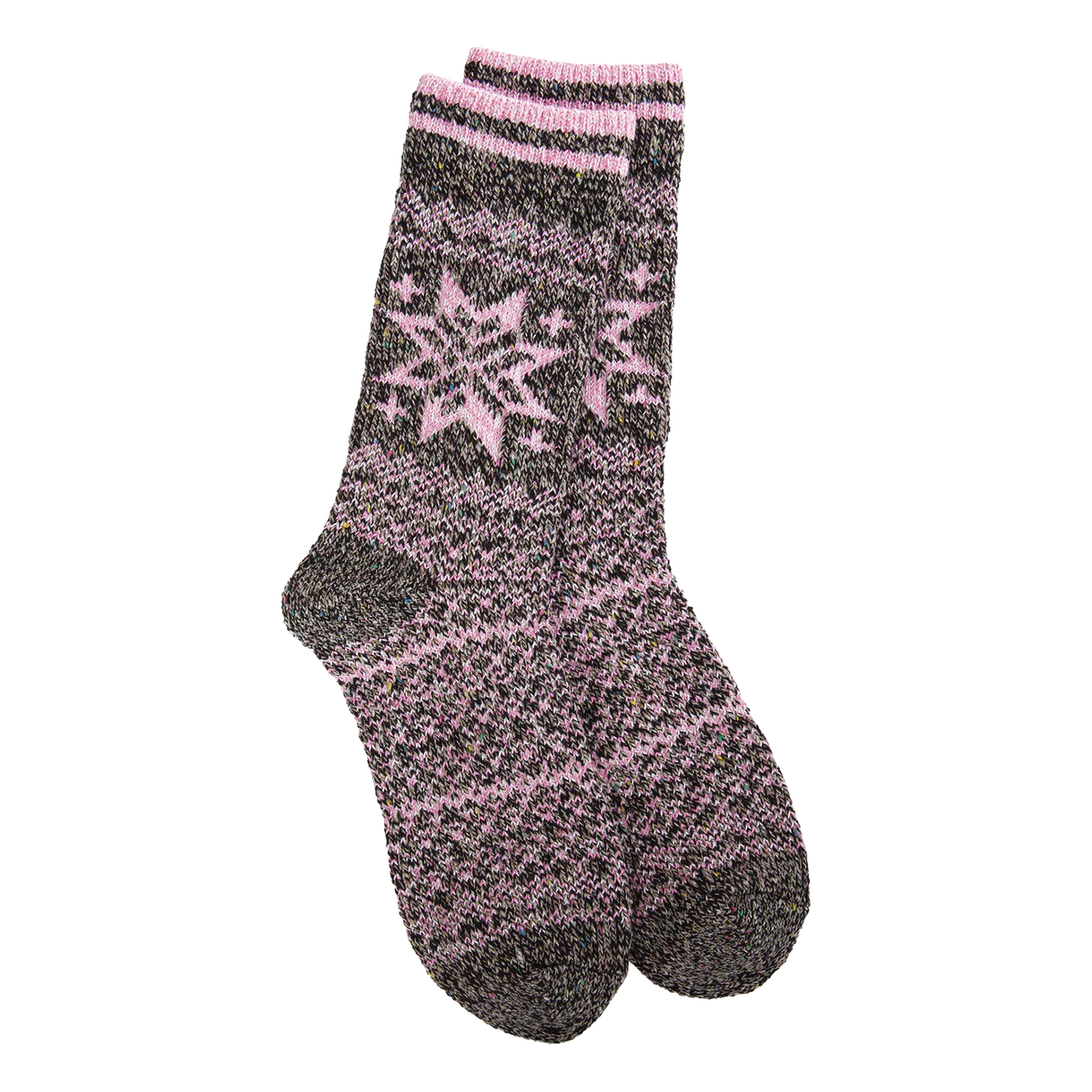 Pink and Brown Crew Socks for Winter
