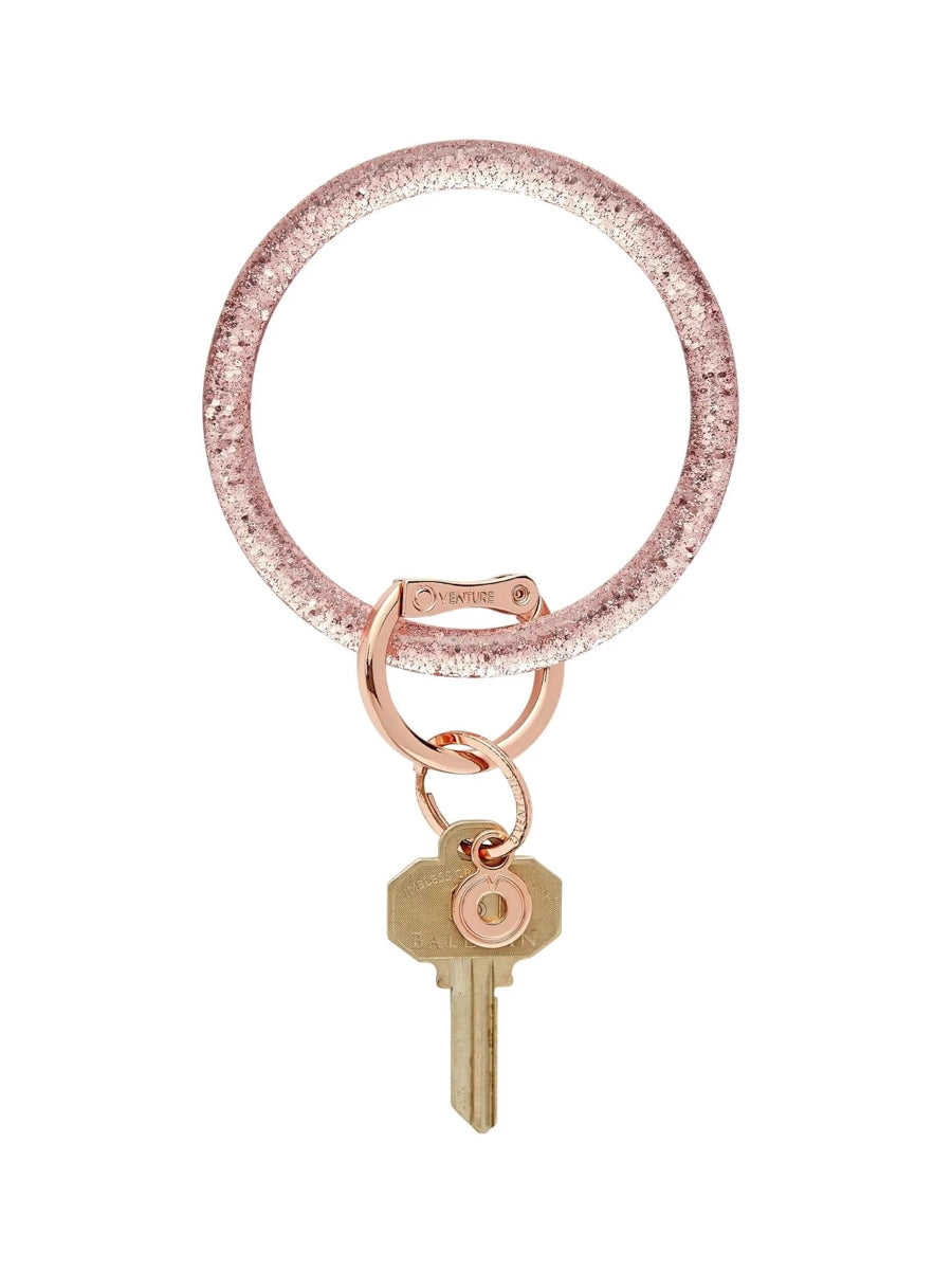 Oventure Keyring in Sparkly Pink