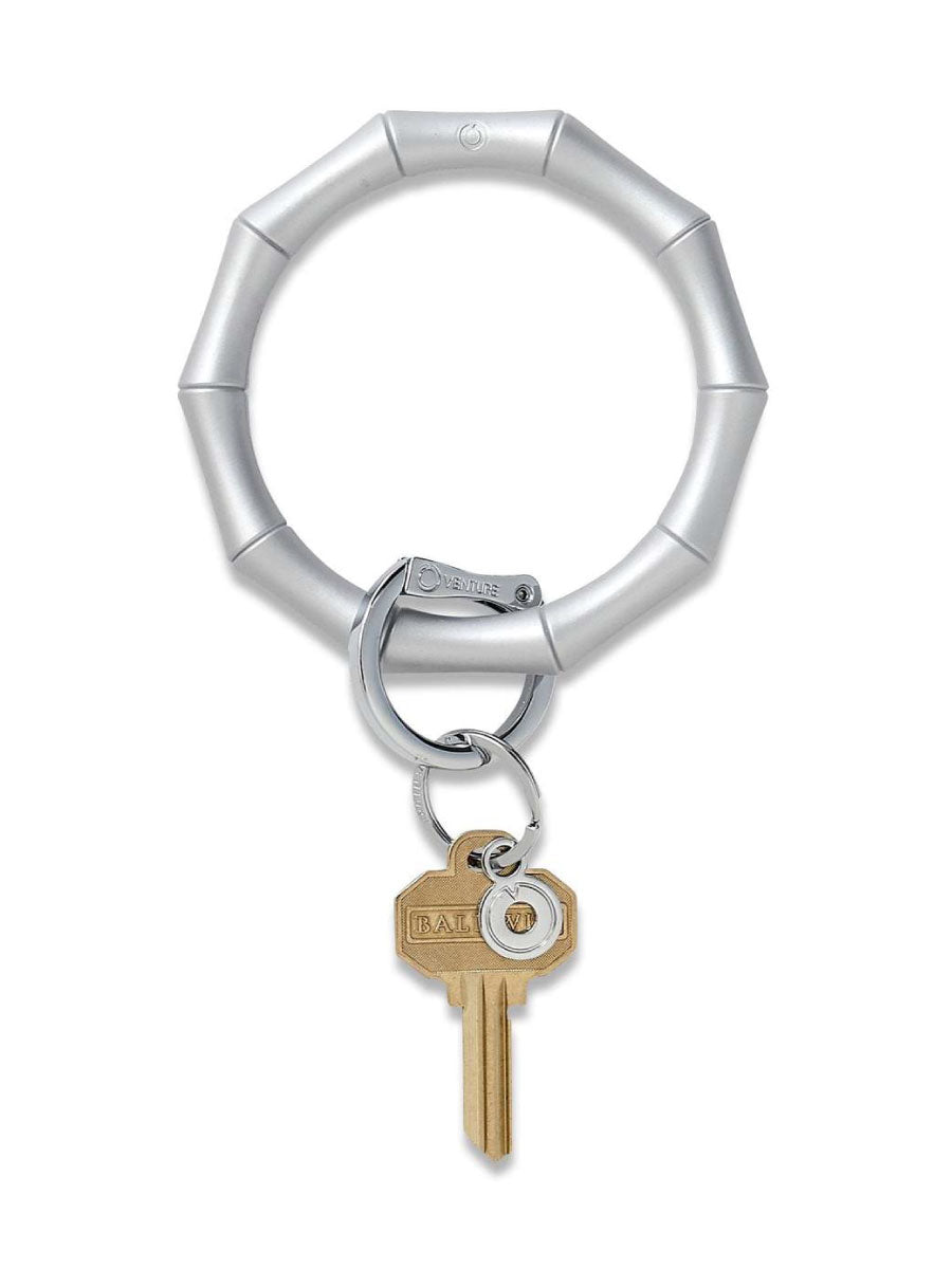 Oventure Keyring in Silver, Bamboo Style