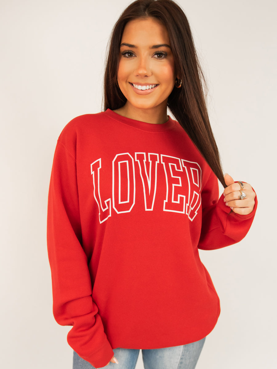 LOVER Crew Sweatshirt, Red