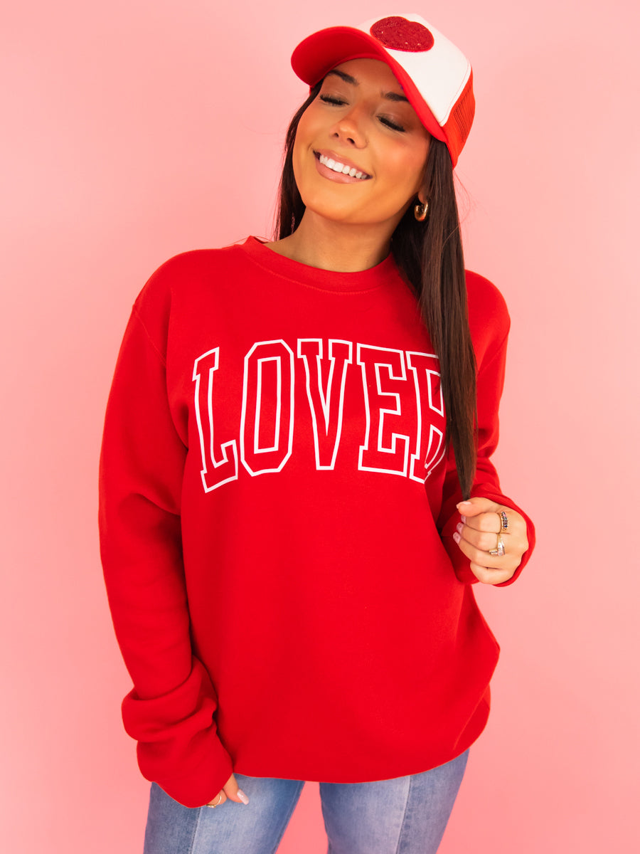 LOVER Crew Sweatshirt, Red