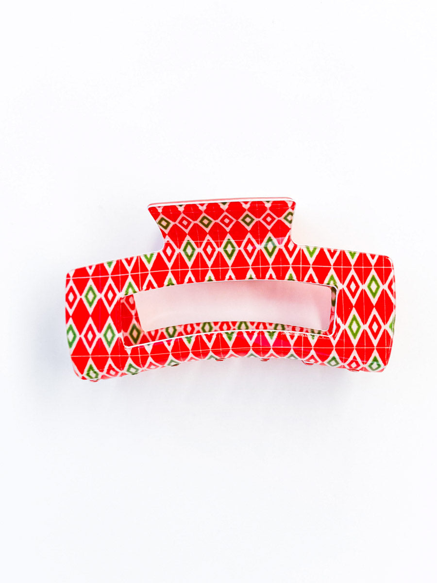 Red Argyle Christmas Pattern Hair Accessory