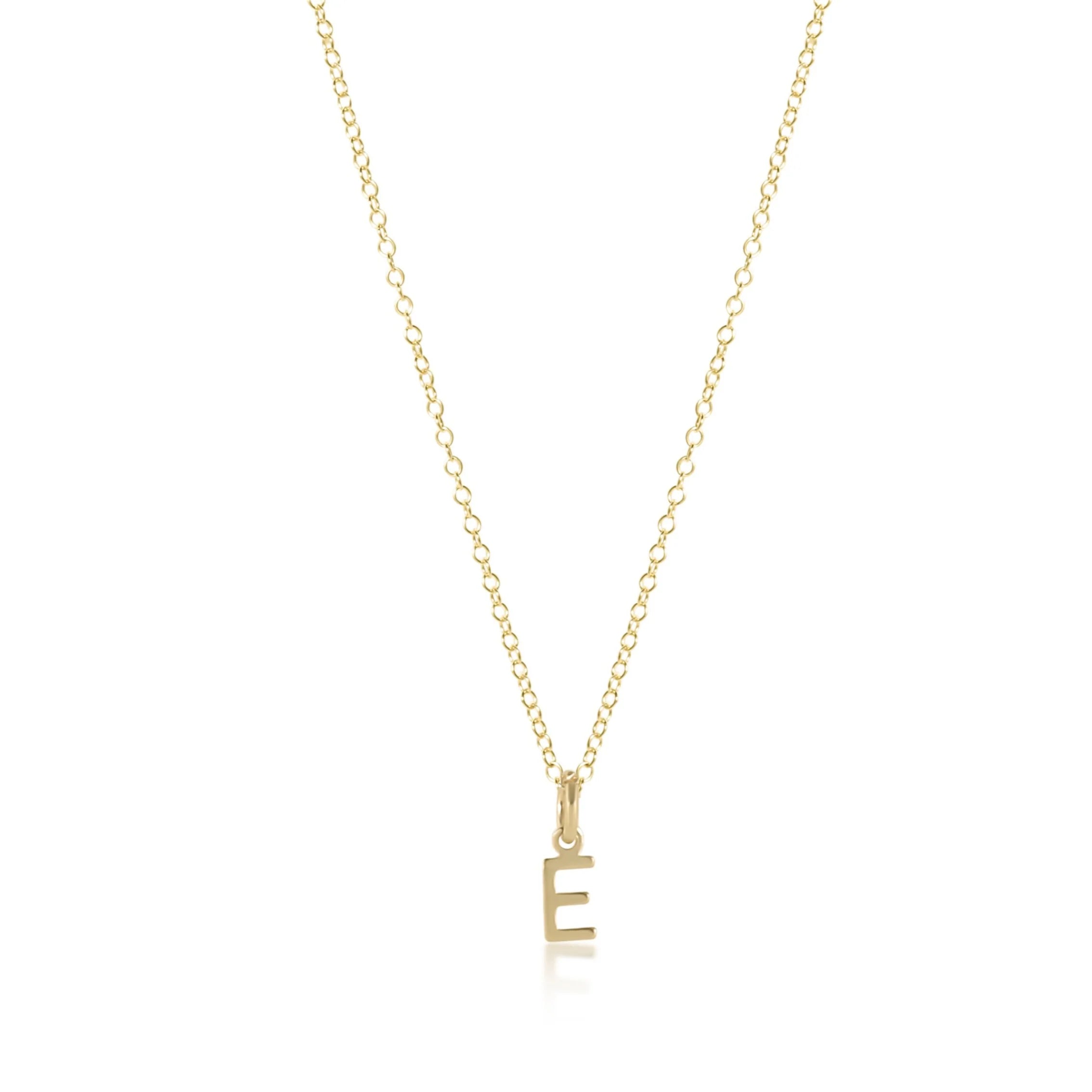 E-Newton Initial Gold Chain Necklace