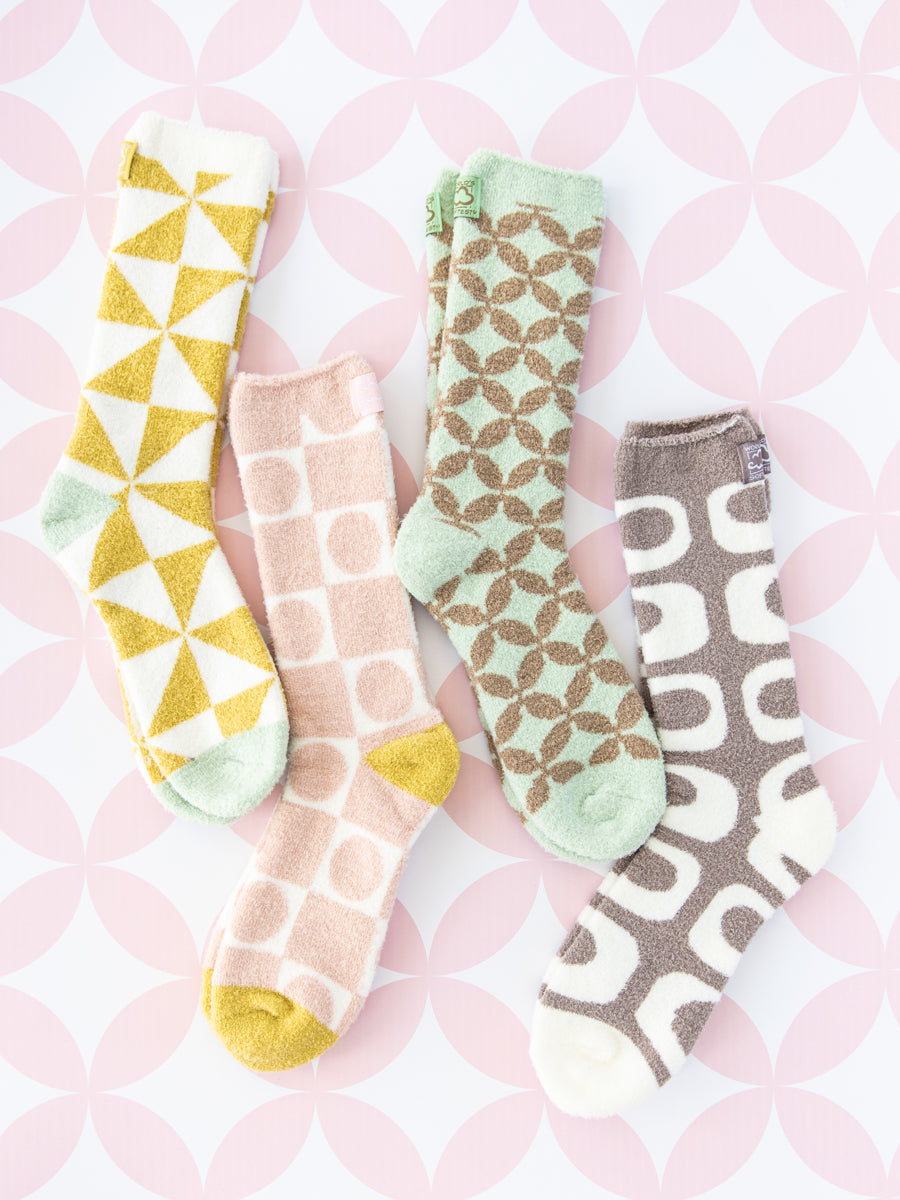 World's Softest Socks Assortment of Four Retro Designs