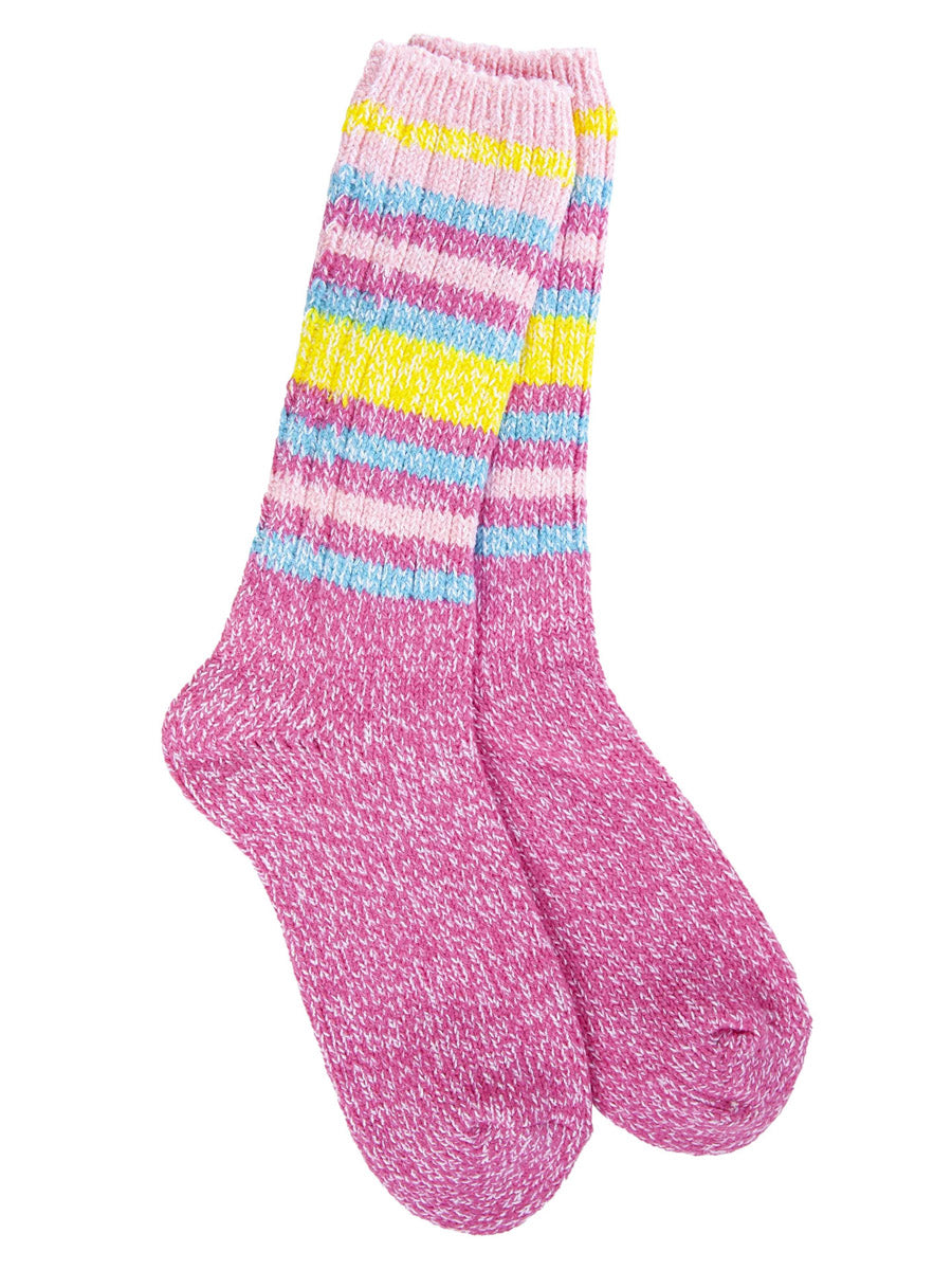 World's Softest Pink Striped Raglan Socks