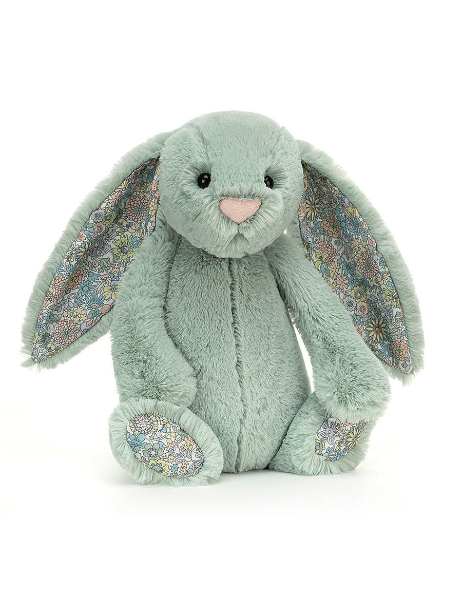 Soft Green Bunny with Floral Accents
