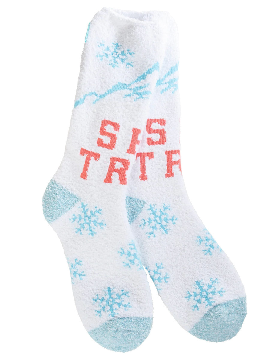 Ski Trip Winter Socks with Snowflakes