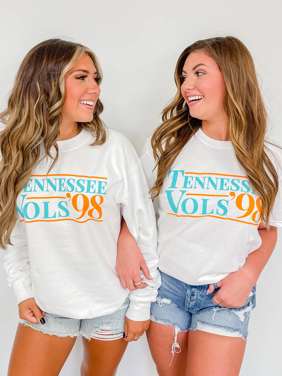 Models wearing Tennessee Vols Crew and T-Shirt