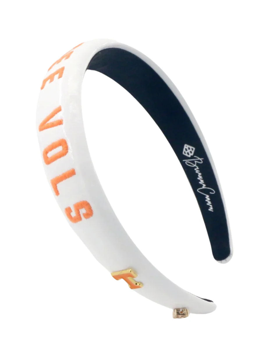 White headband with embroidered "Tennessee Vols"