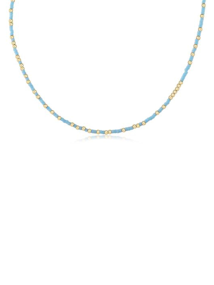E-Newton Turquoise and Gold Bead Choker Necklace