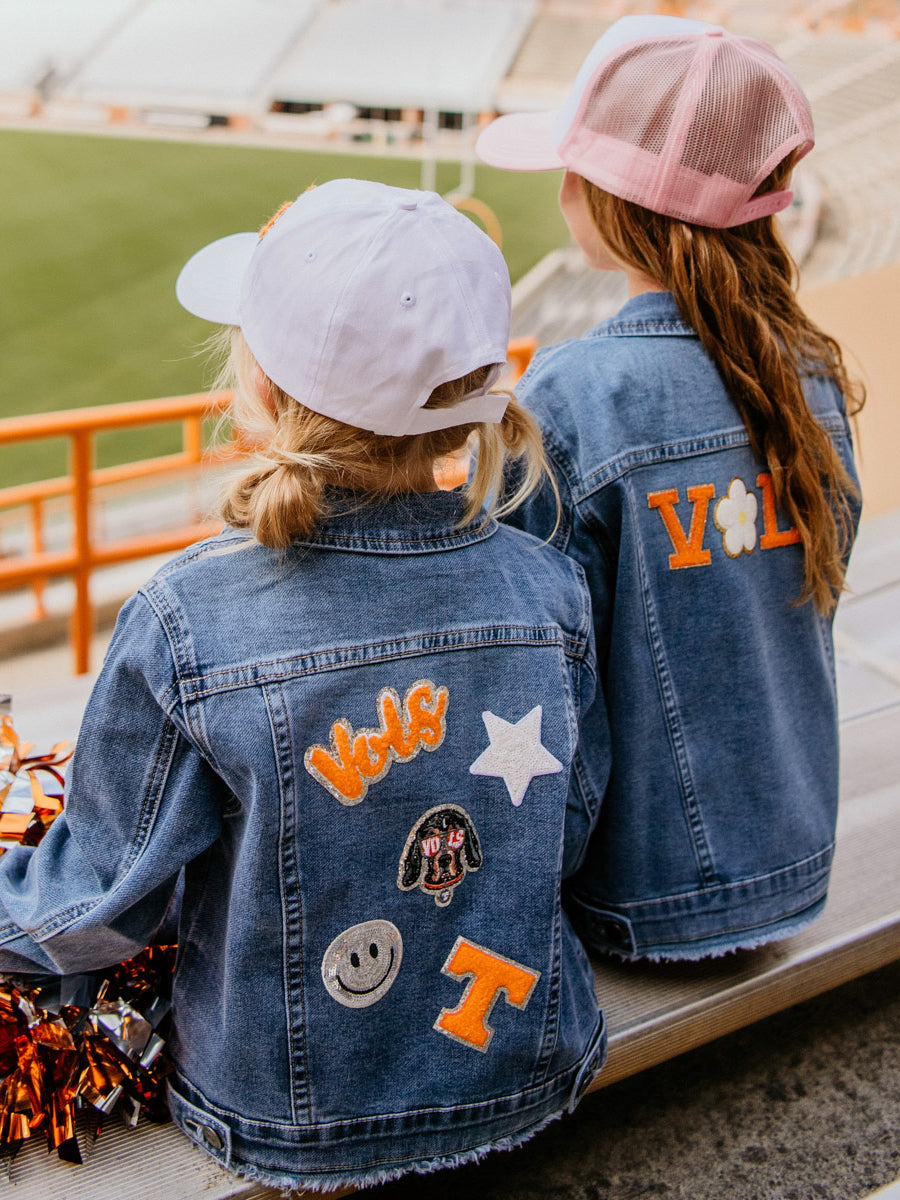 Kids Gameday Denim Jacket with Patches