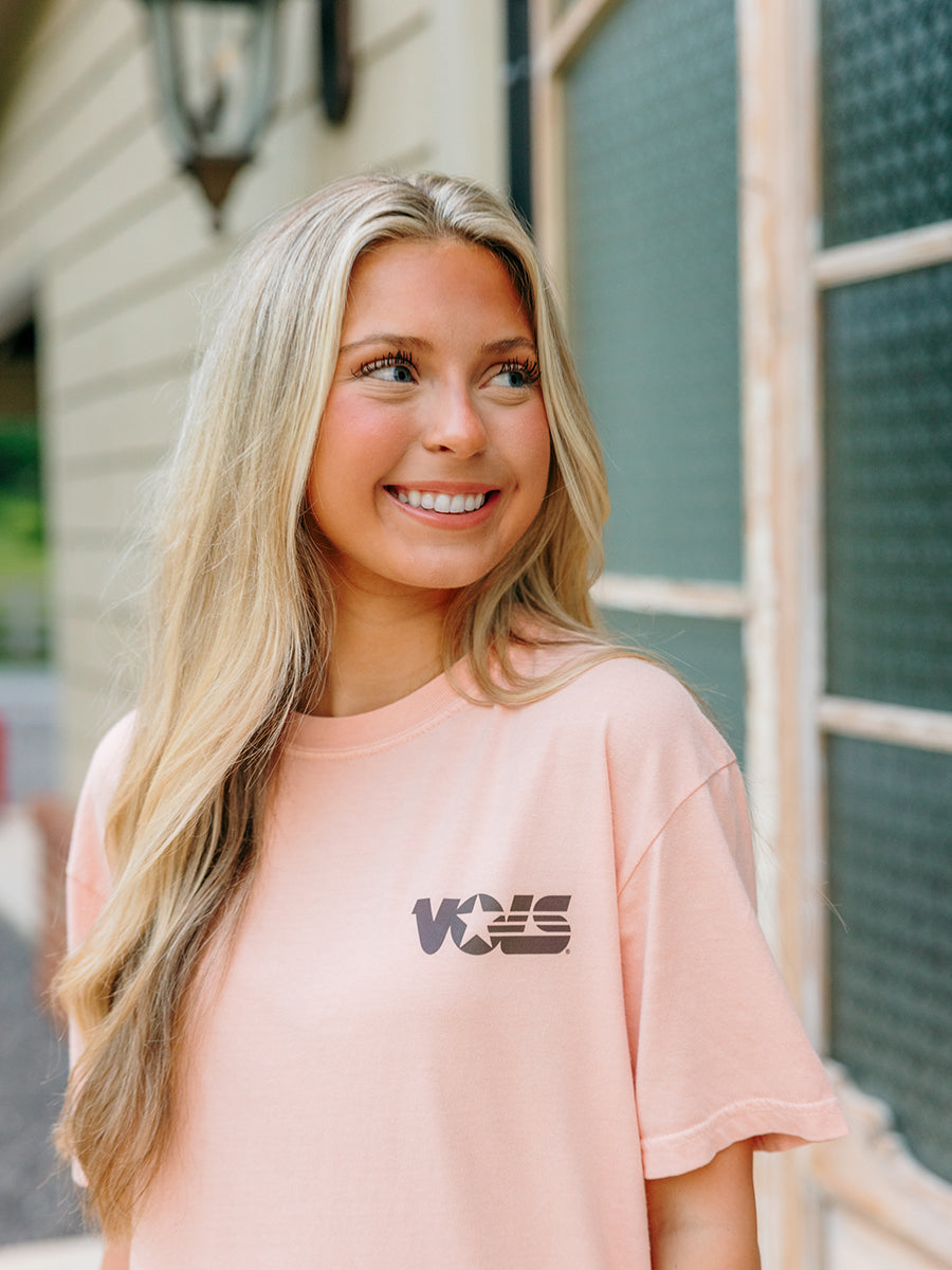 Peach VOLS logo t-shirt