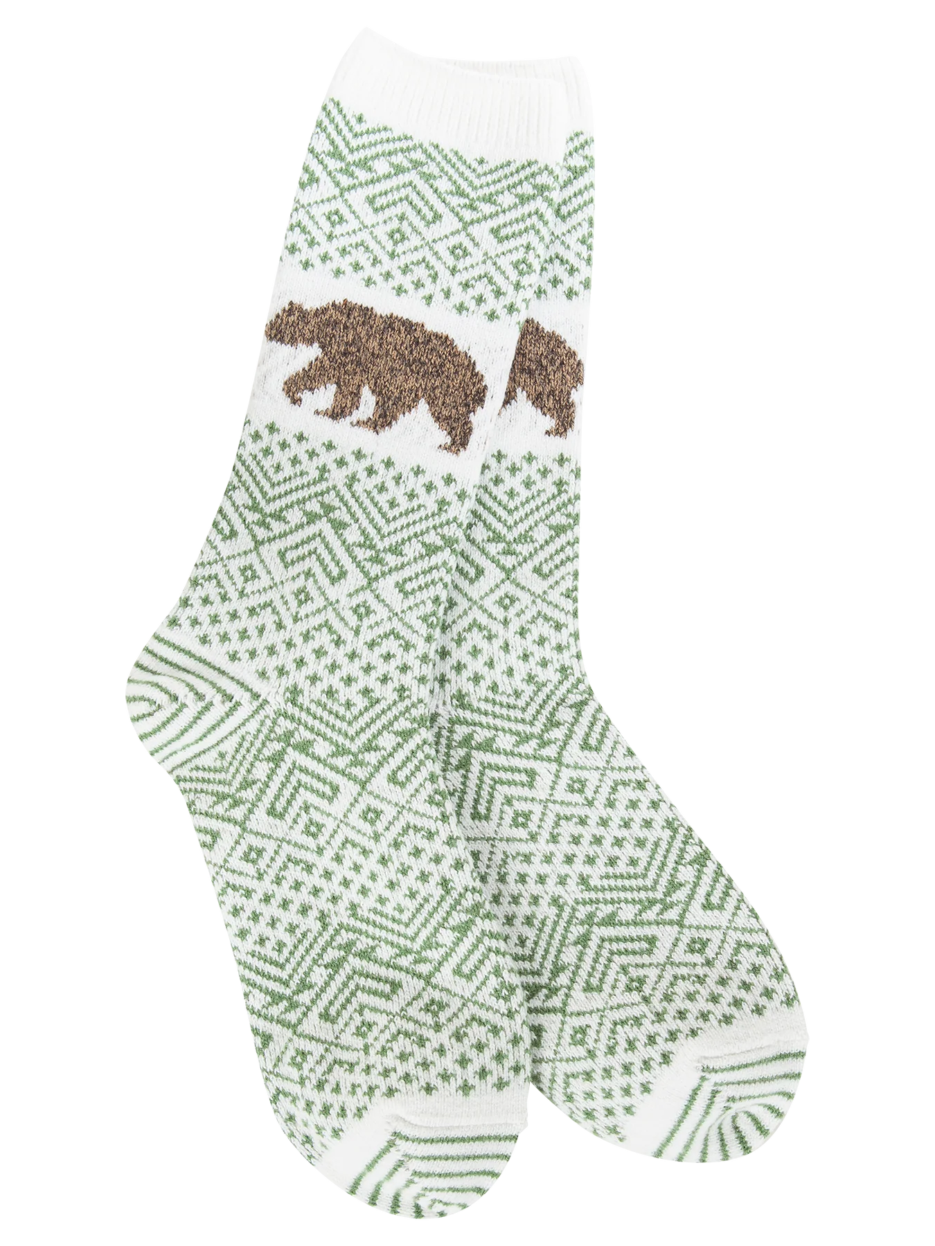 green print bear socks