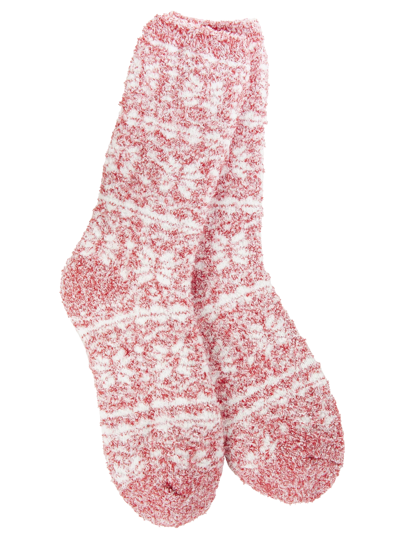 Red Fair Isle Winter Crew Softest Socks