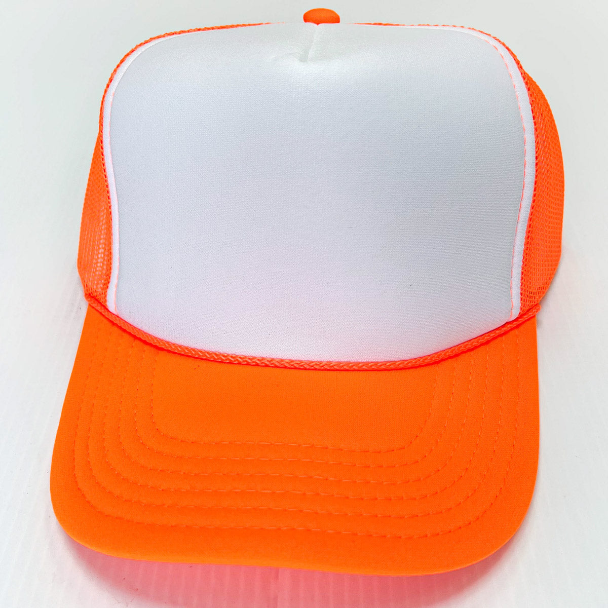 White and Orange Trucker Hat