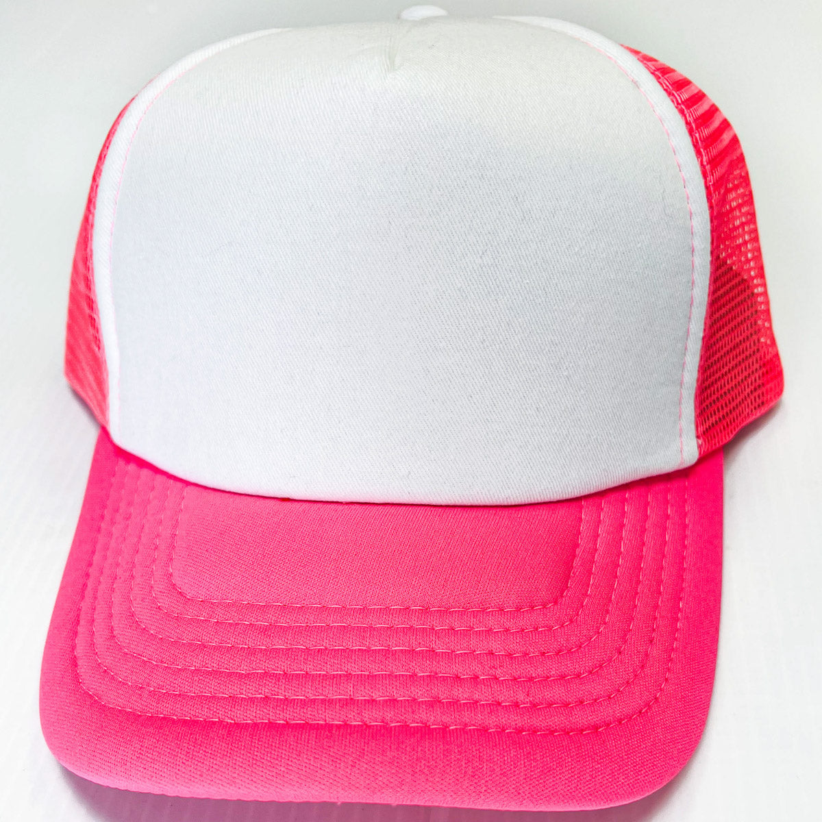 Bright Pink and White Trucker Cap
