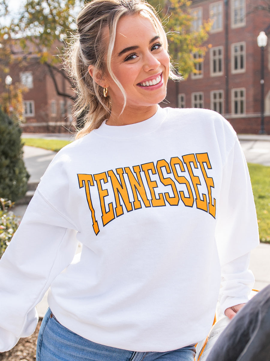 White Crew with Orange Tennessee Letters