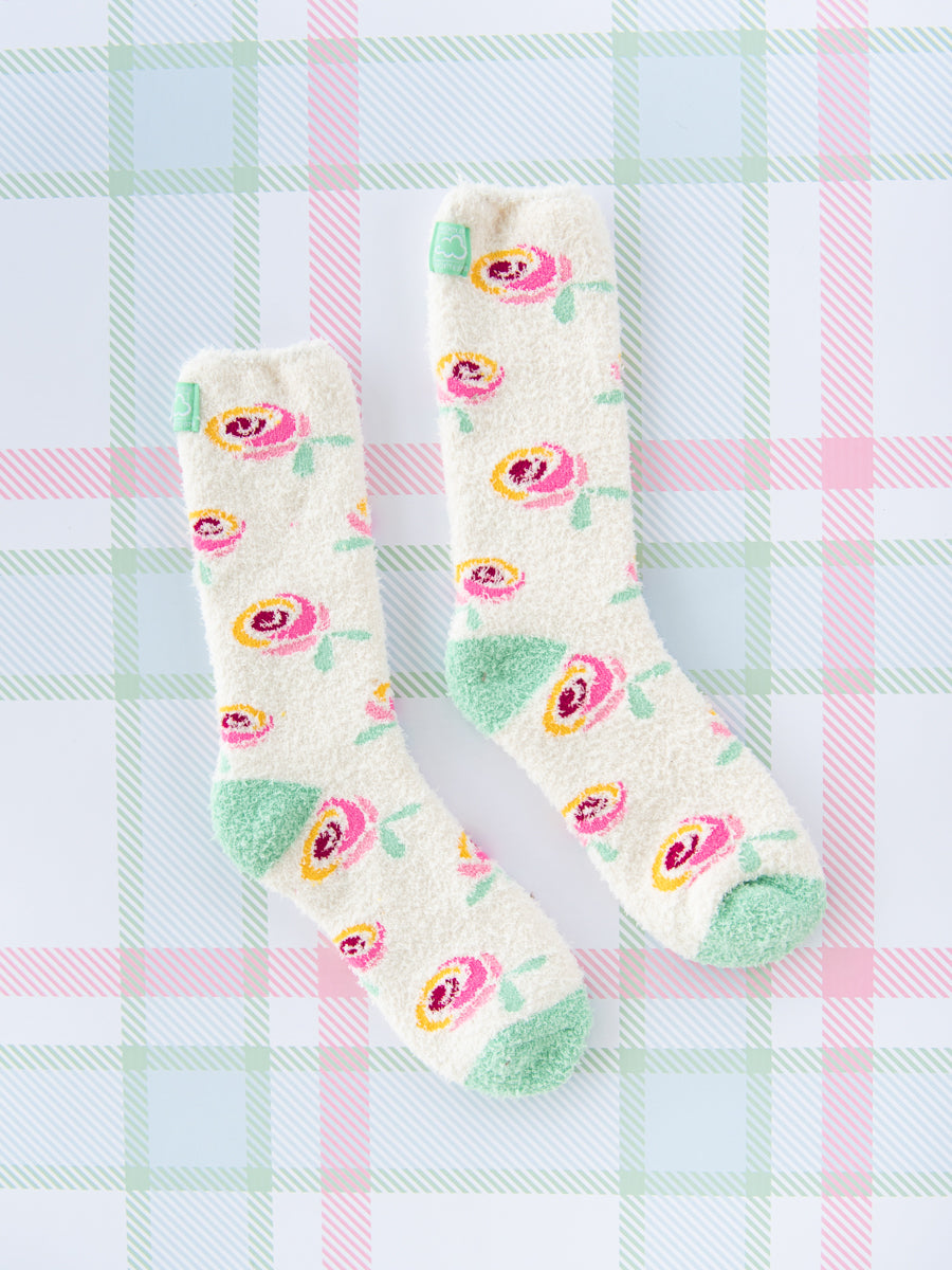 World's Softest Socks with Rose Pattern