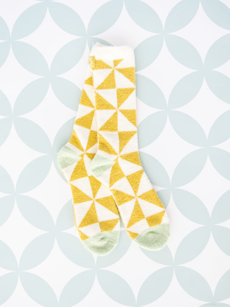 World's Softest Socks in Gold Pinwheel Pattern