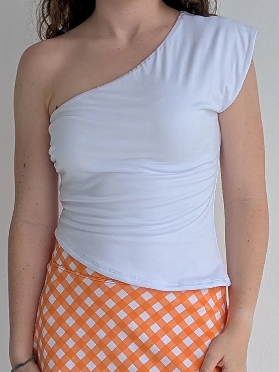 White One-Shoulder Top