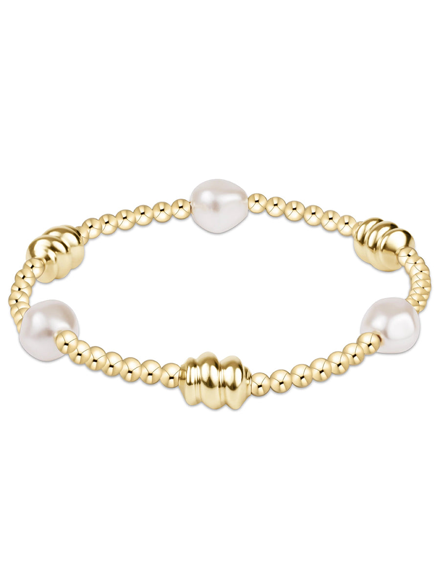 Admire Gold & Admire Pearl 3mm Gold Bracelet