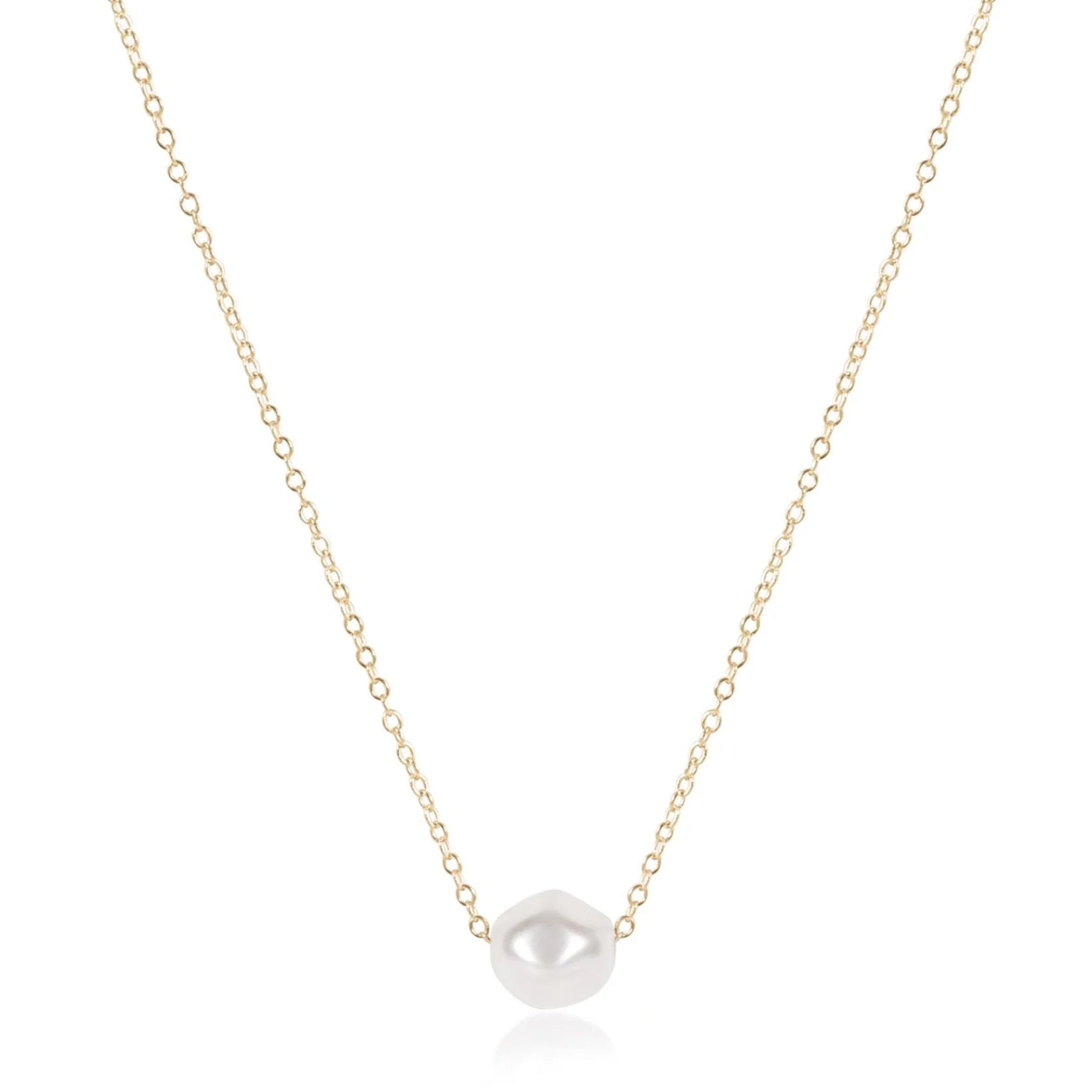 Pearl on Gold Chain Necklace