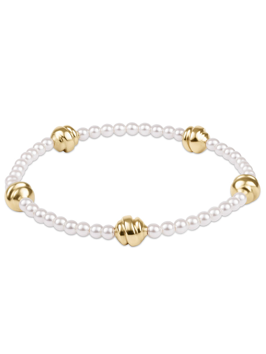 Admire Small Gold 3mm Pearl Bracelet