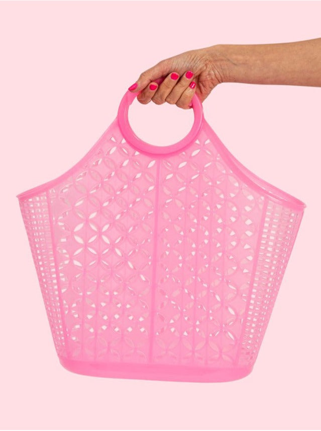 Durable Transparent Pink Tote Bag