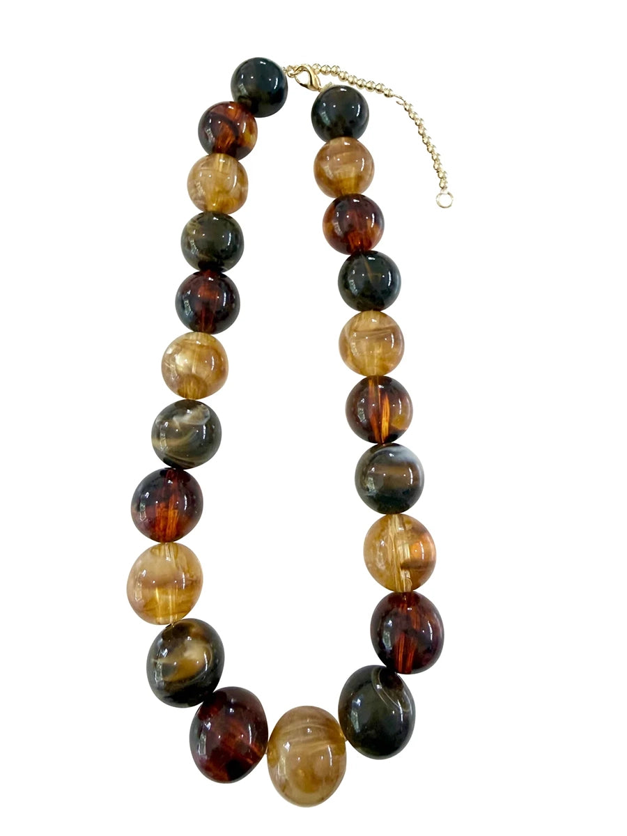 Brown Mix Beaded Necklace