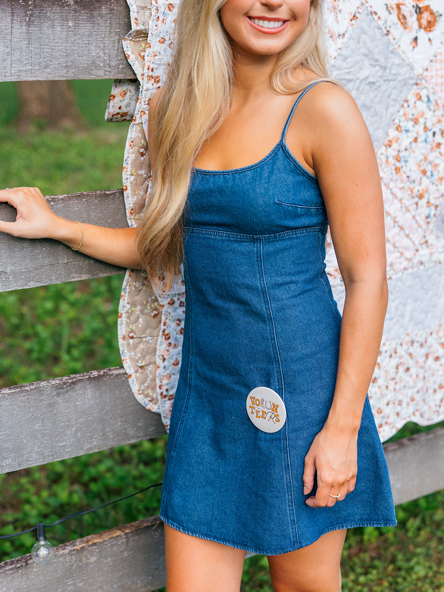 Spaghetti Strap Denim Babydoll Dress
