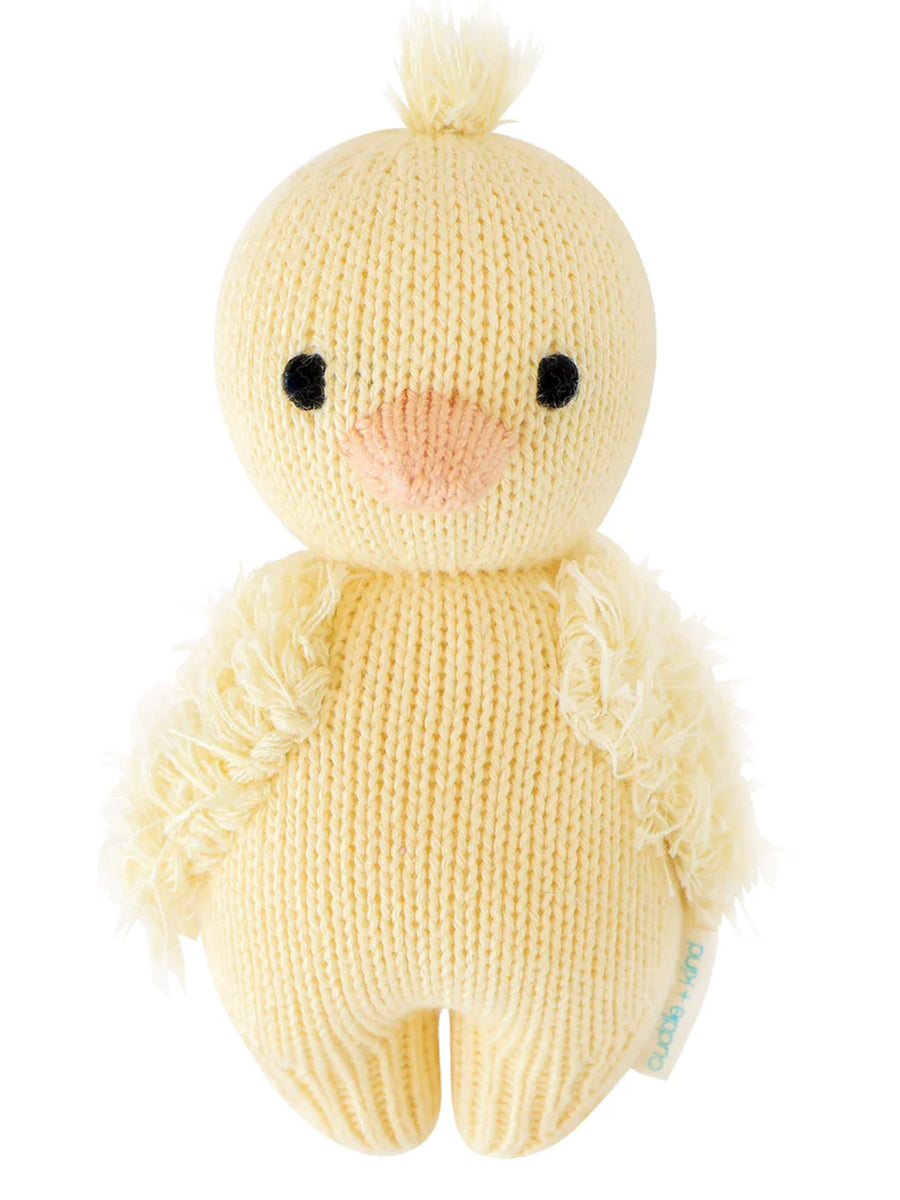 small knit yellow chick toy