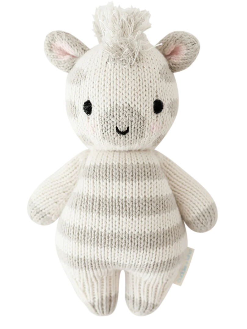 Small knit zebra stuffed animal