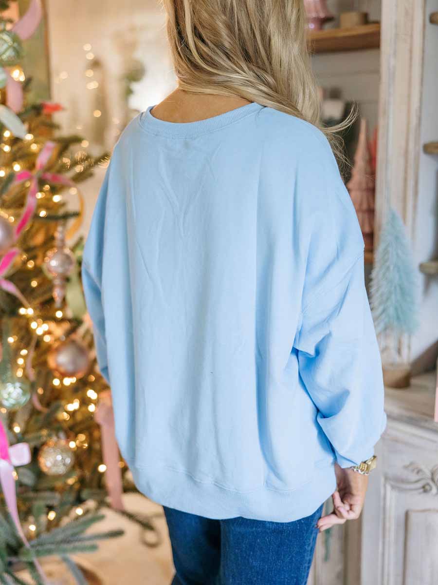 Light Blue Oversized Sweatshirt