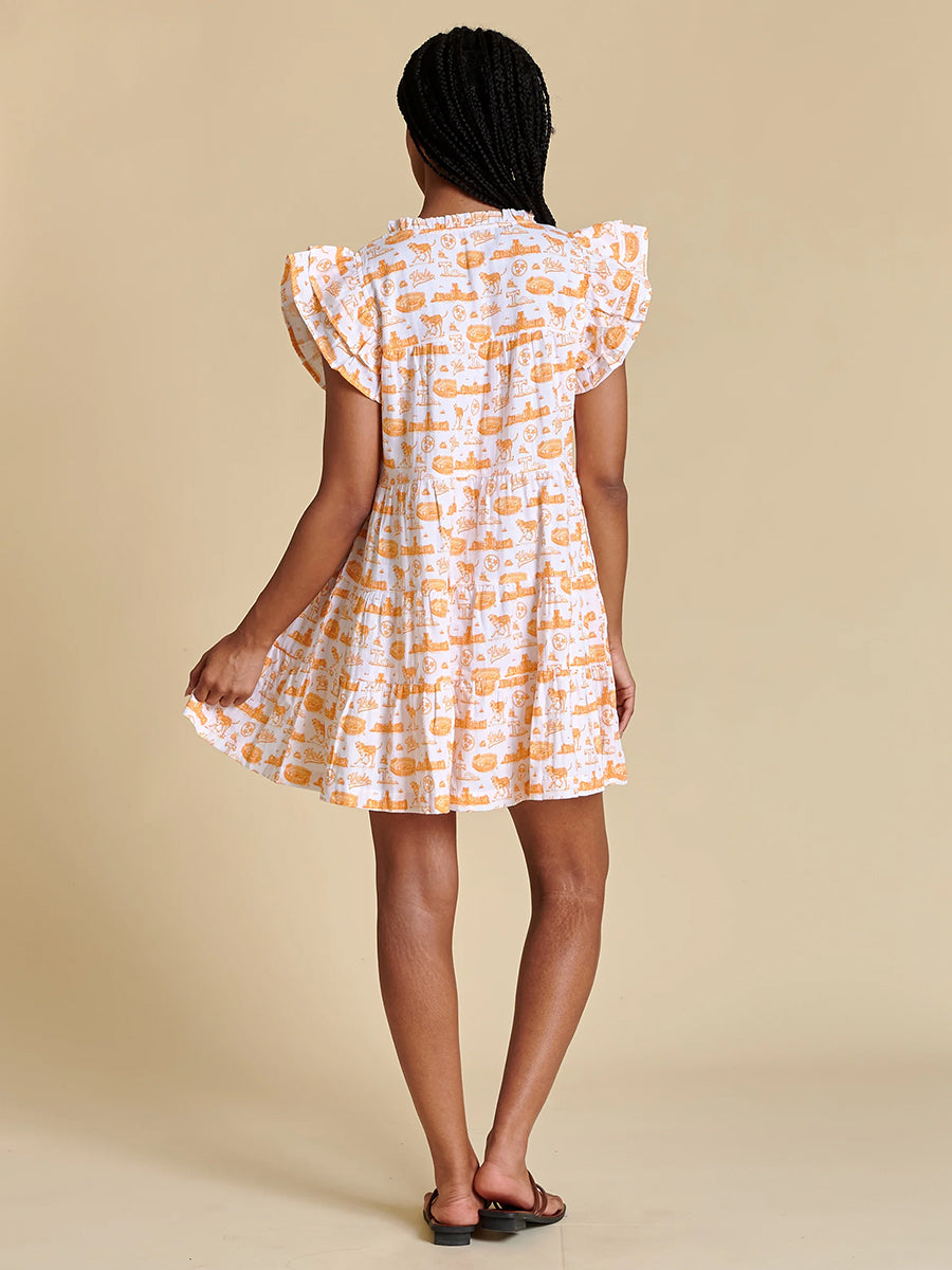 Tennessee Team Toile Flutter Sleeve Dress