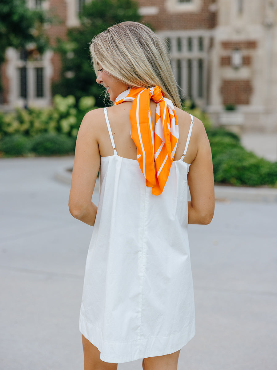 Poplin Ruched Cami Mini Dress, Off-White