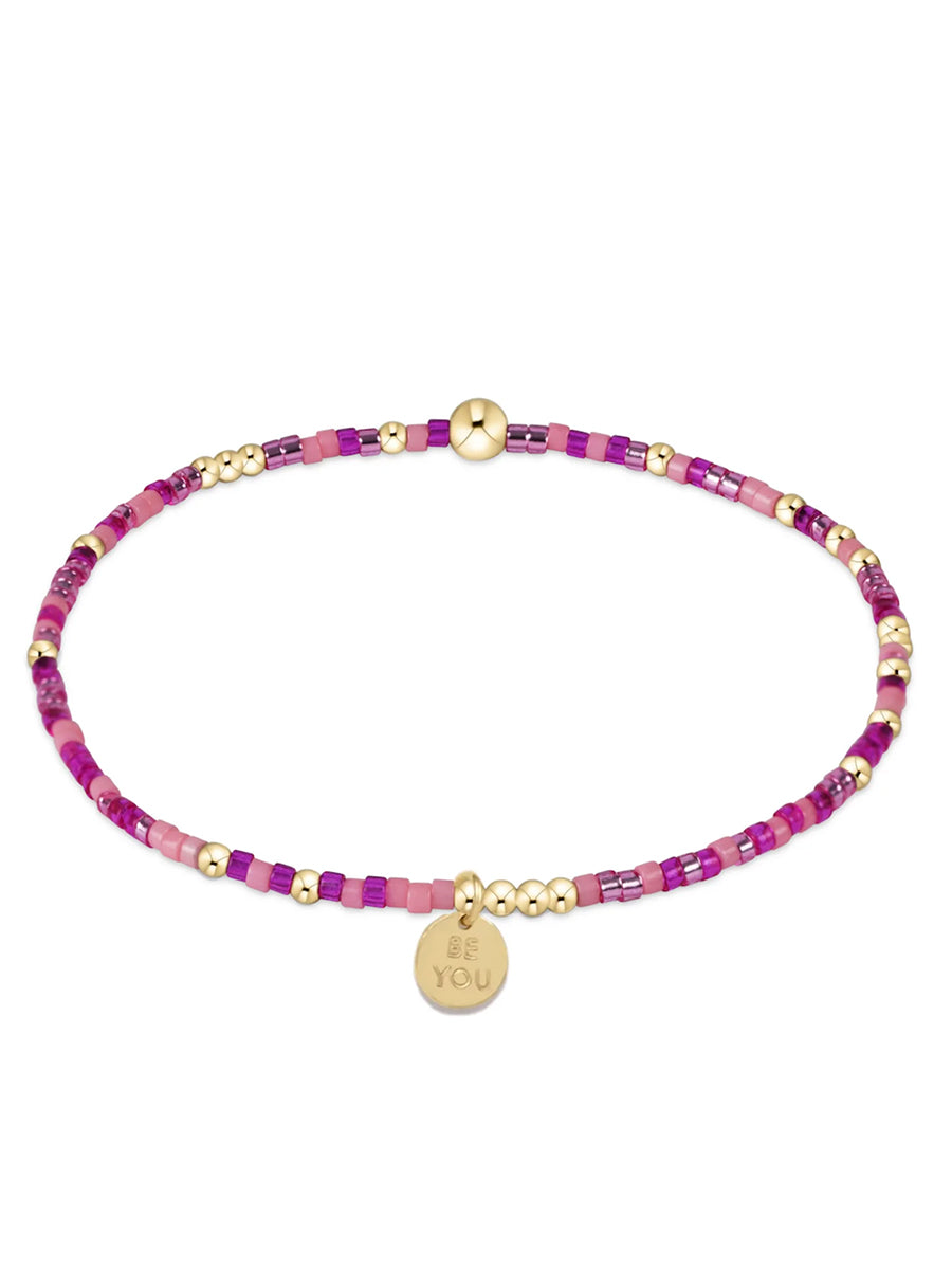 BE YOU pink beaded girls' charm bracelet