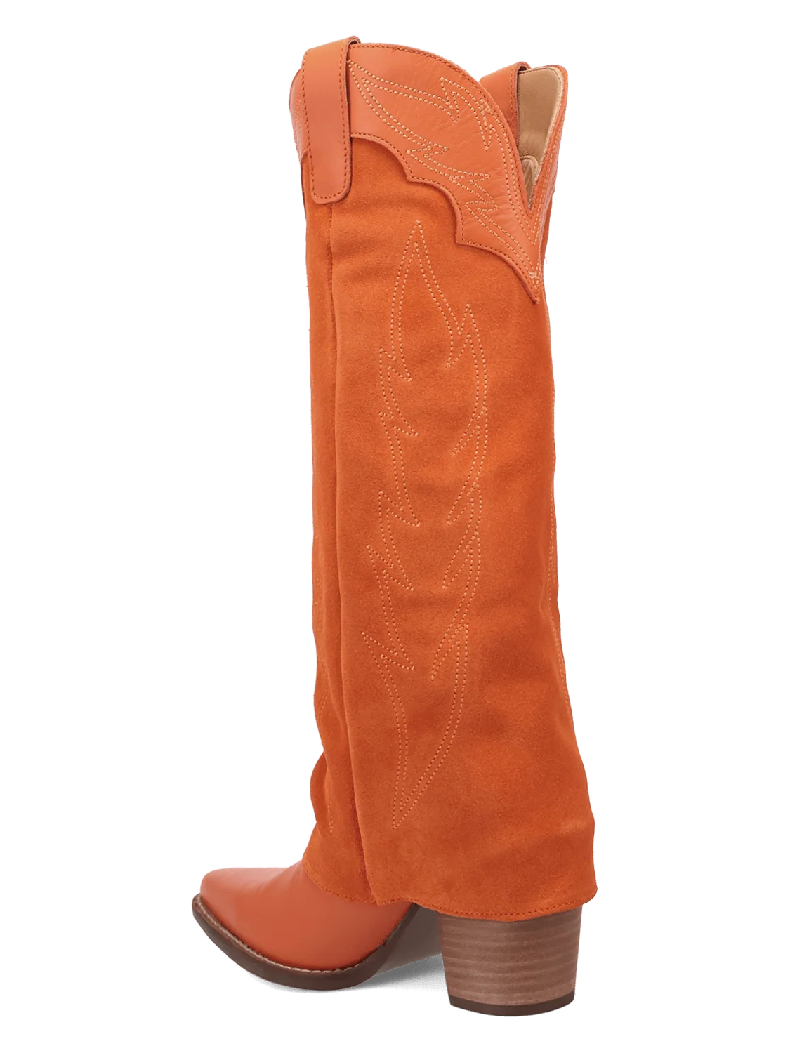 Dingo Wild Fire Cuffed Orange Leather Boot