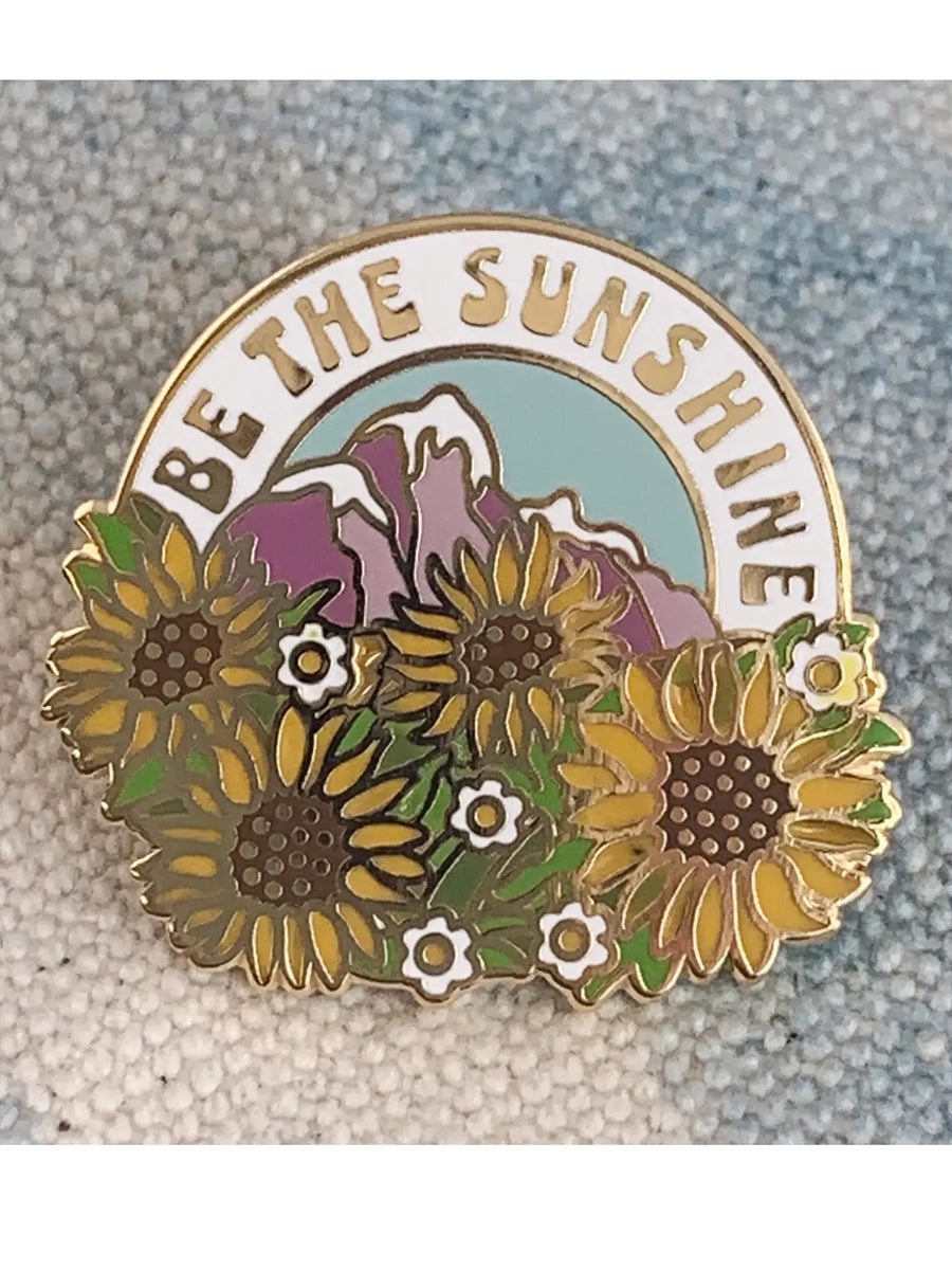 Mountains and Sunflowers Pin