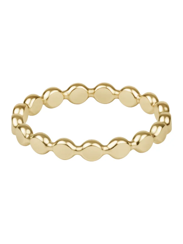 Classic Gold 2.5mm Beaded Disc Ring