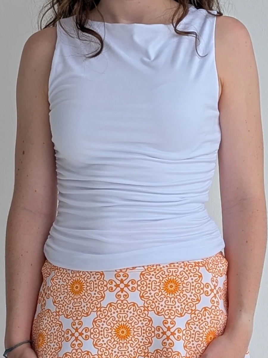 White Sleeveless Top