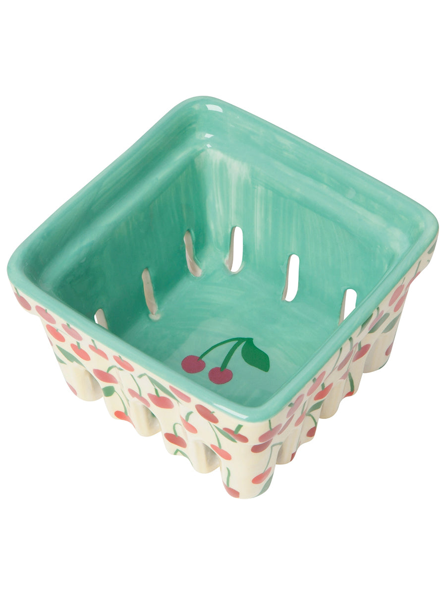 ceramic cherry berry basket