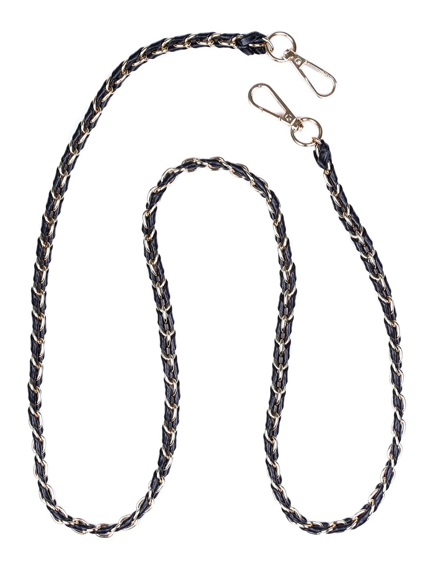 Gold Chain Black Weave Strap