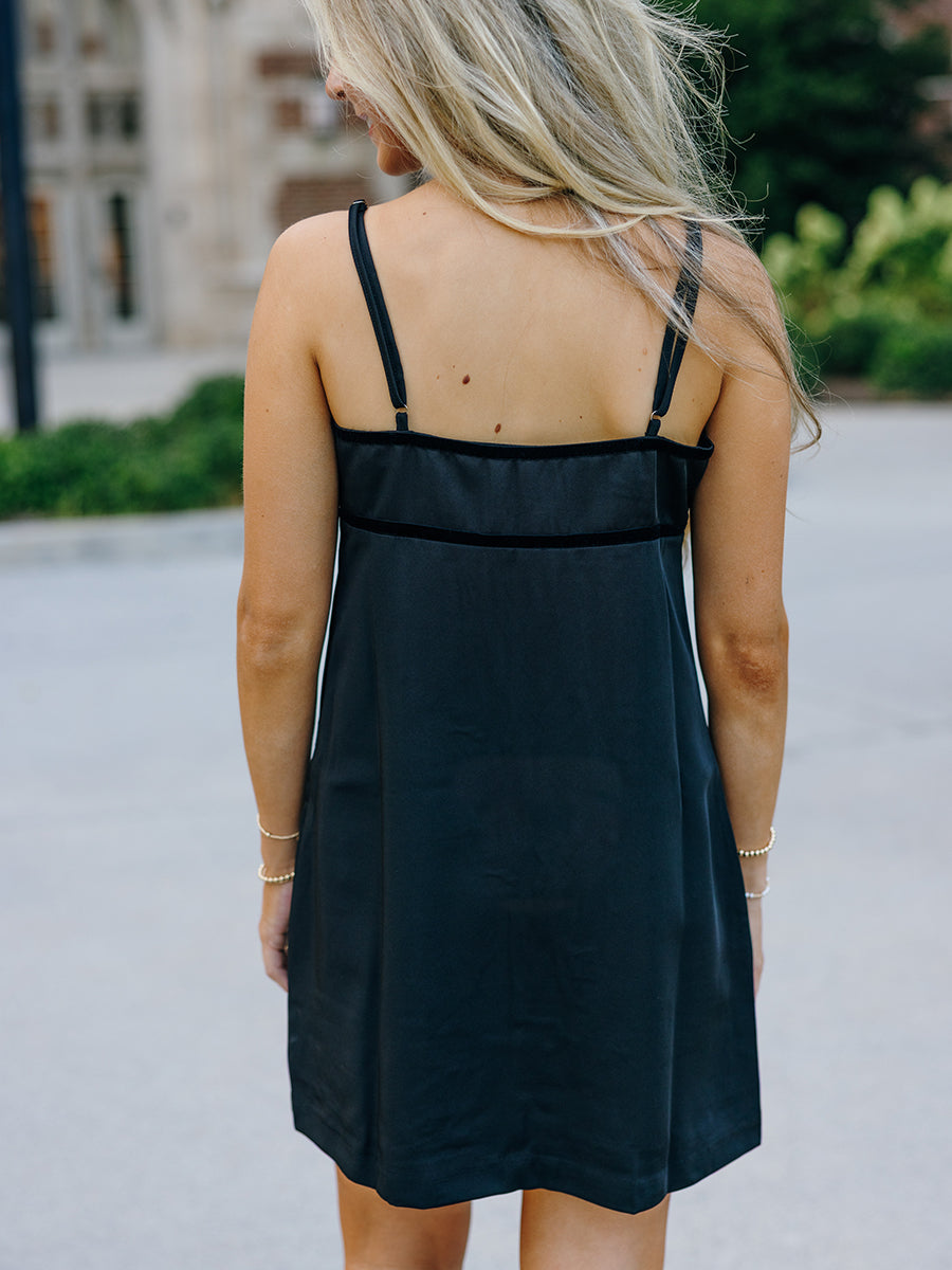 Black Double-Bow Mini Dress