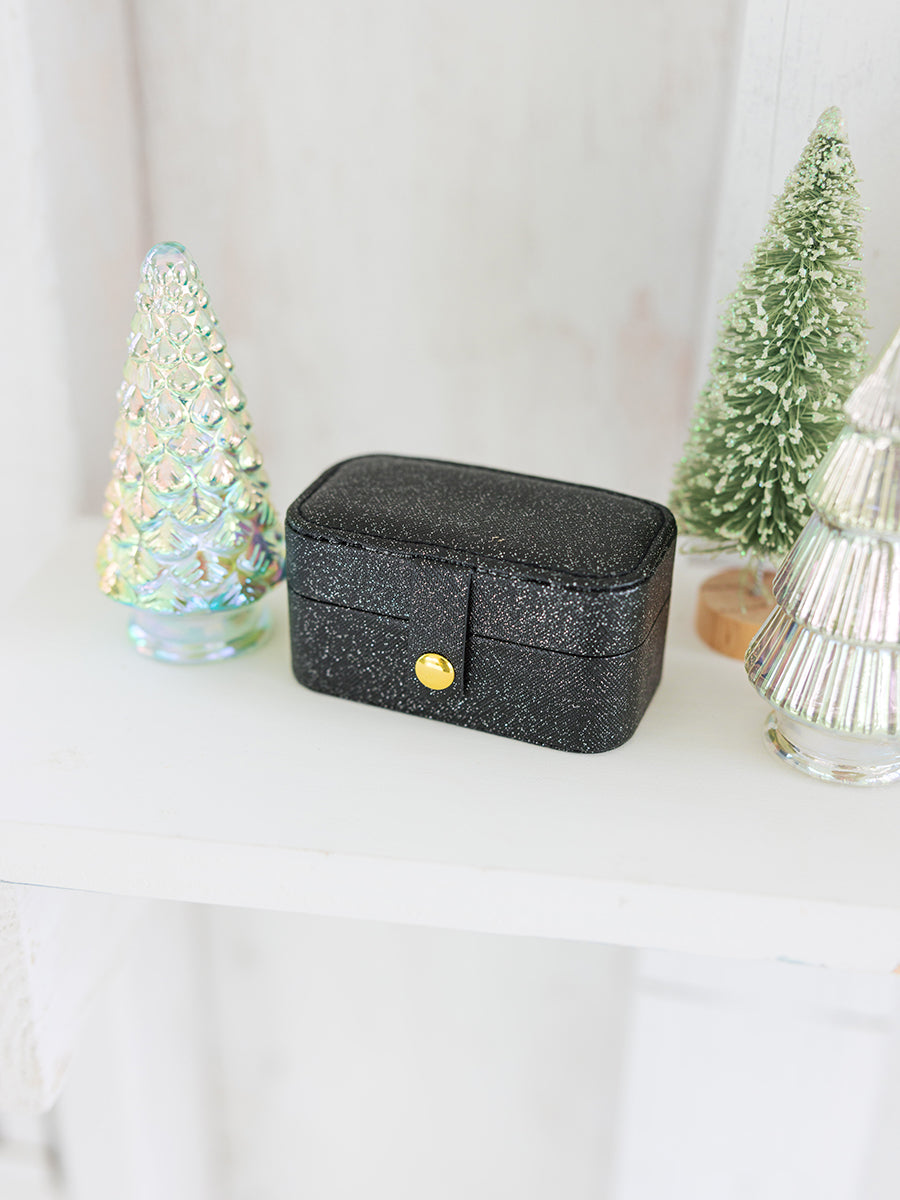 Small Black Glitter Jewelry Box