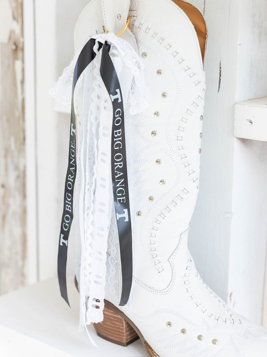 Go Big Orange Ribbon Boot Bows